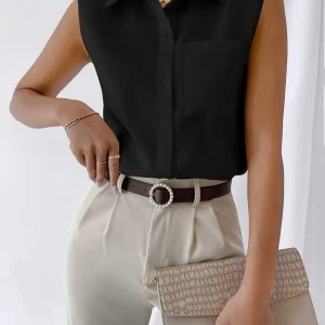 White Sleevless Top